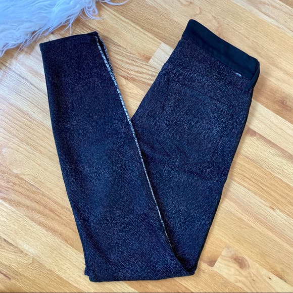Mother High Rise Looker Skinny Jeans Black Speckle